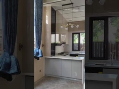 Armario de cocina elegante y funcional con acabado gris estrellado Fadior