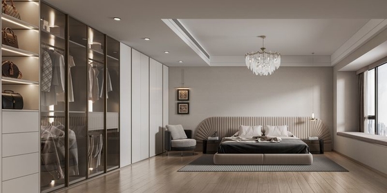 Sleek Elegantly Crafted Bedroom Steel Wardrobe Contemporary Bedroom Wardrobe OEM