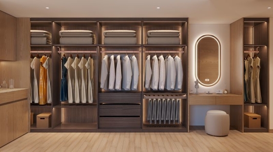 Fadior Premium Luxury Stainless Steel Wardrobe With Mini Bar And Vanity