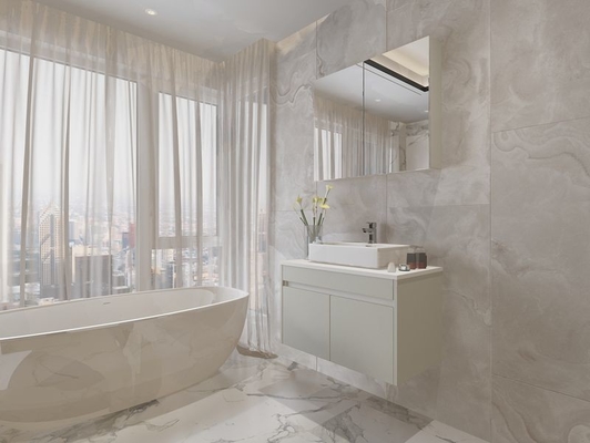 Powder Coating Stainless Steel Wash Basin Cabinet Modern Floating Bathroom Vanities