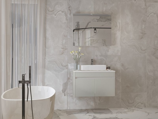 Powder Coating Stainless Steel Wash Basin Cabinet Modern Floating Bathroom Vanities