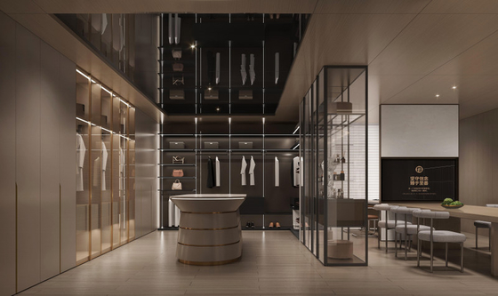Customized Luxury Han Jade White Walk In Closet With Multiple Storage