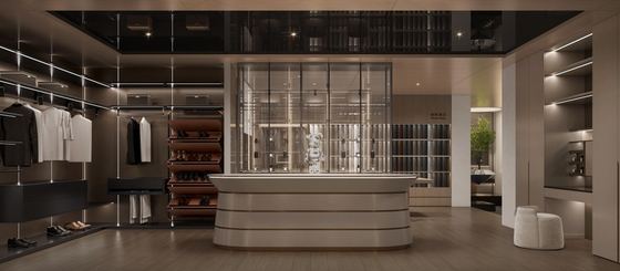 Customized Luxury Han Jade White Walk In Closet With Multiple Storage