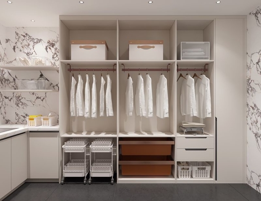 Fadior U-Shaped Stainless Steel Laundry Room With Versatile Storage And Utility