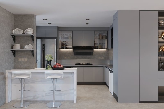 Sleek And Functional Kitchen Cabinet With Fadior Starry Grey Finish