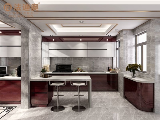Modern Double Kitchen Cabinet Luxurious Stainless Steel In Mahogany Finishired Elegance And Timeless Sophistication Forest Green Kitchen Cabinets