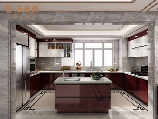 Modern Double Kitchen Cabinet Luxurious Stainless Steel In Mahogany Finishired Elegance And Timeless Sophistication Forest Green Kitchen Cabinets
