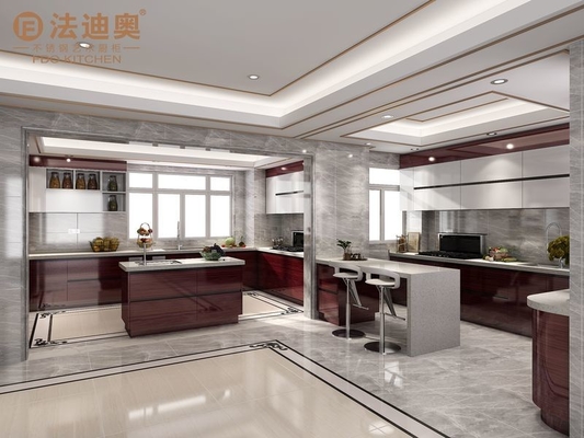 Modern Double Kitchen Cabinet Luxurious Stainless Steel In Mahogany Finishired Elegance And Timeless Sophistication Forest Green Kitchen Cabinets