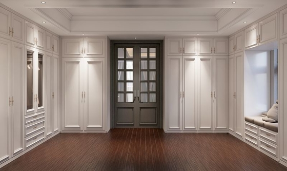 French-Style Elegant White And Durable Luxury Stainless Steel Walk-In Closet Cabinet