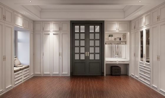 French-Style Elegant White And Durable Luxury Stainless Steel Walk-In Closet Cabinet