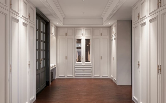 French-Style Elegant White And Durable Luxury Stainless Steel Walk-In Closet Cabinet