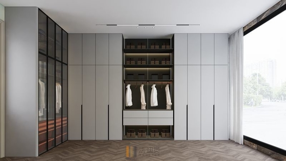 Elegant And Durable Matte White Stainless Steel Walk-In Closet