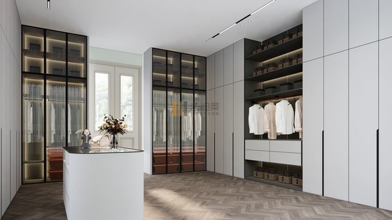 Elegant And Durable Matte White Stainless Steel Walk-In Closet
