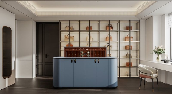 Fadior Stainless Steel Walk-In Closet Glass Door Elegance With Intelligent Island