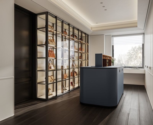 Fadior Stainless Steel Walk-In Closet Glass Door Elegance With Intelligent Island
