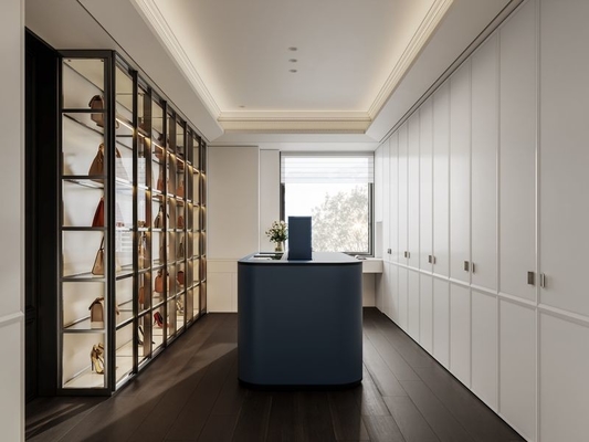 Fadior Stainless Steel Walk-In Closet Glass Door Elegance With Intelligent Island