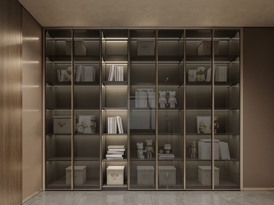 White Apricot Finish Stainless Steel Walk-In Closet With Dual-Line Design