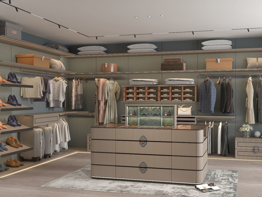 Traditional Chic Versatile Open Walk In Closet With Glass New Chinese Style