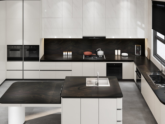 Versatile U Shaped Kitchen Cabinet Modern Black Kitchen Cabinet With Maximized Storage