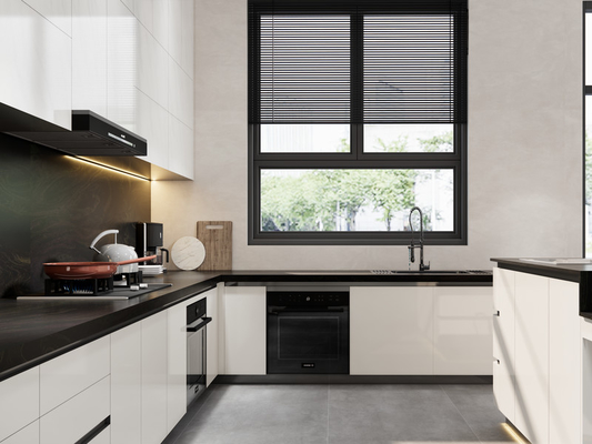 Versatile U Shaped Kitchen Cabinet Modern Black Kitchen Cabinet With Maximized Storage