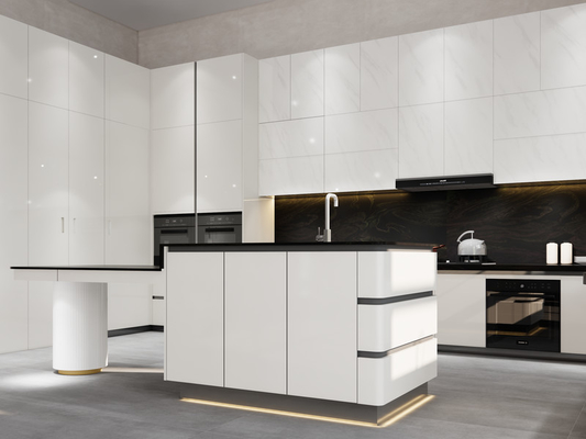 Versatile U Shaped Kitchen Cabinet Modern Black Kitchen Cabinet With Maximized Storage