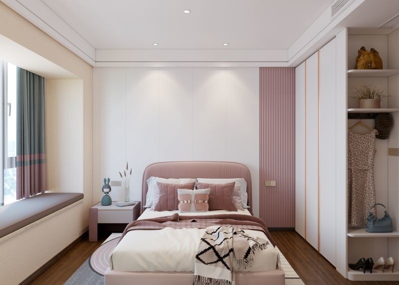 Customization Pastel Children Room Wardrobe With Flexible Storage Solutions