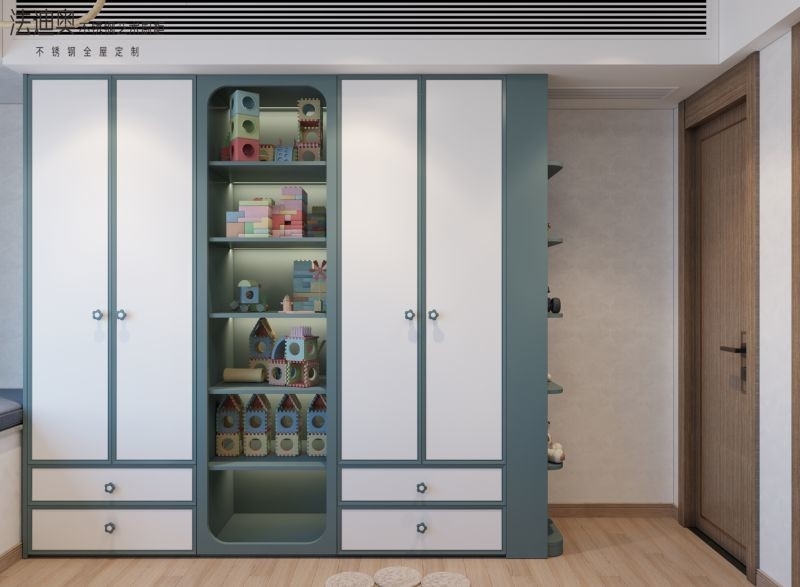 Glacial Green Children Room Wardrobe Modern Playful And Sophisticated
