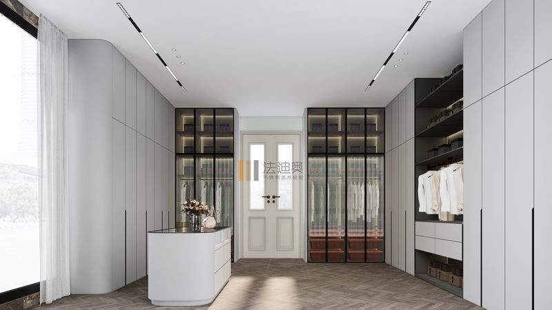 Elegant And Durable Matte White Stainless Steel Walk-In Closet