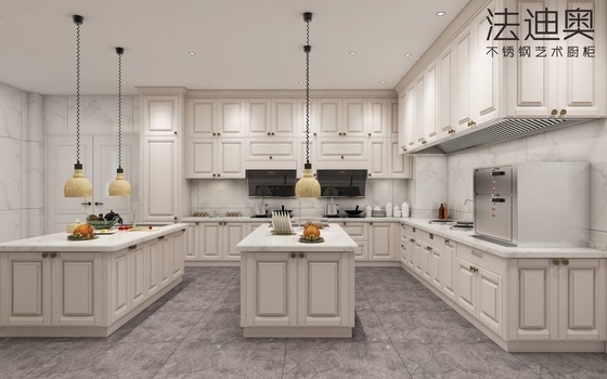 Diseño de lujo a medida elegante clásico y moderno cocina duradera de acero inoxidable por Fadior