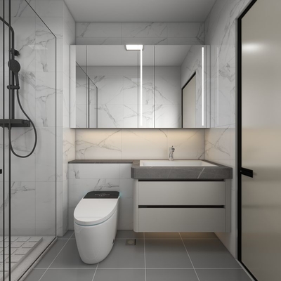 Moderno de lujo de acero inoxidable Vanidad Ahorro de espacio Diseño inteligente Integración perfecta